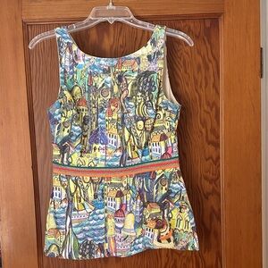 Anthropologie Multicolor Artistic Sleeveless Blouse